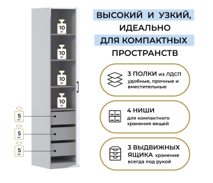 Шкаф однодверный Макс 500 мм, вариант №5 (ЛДСП)