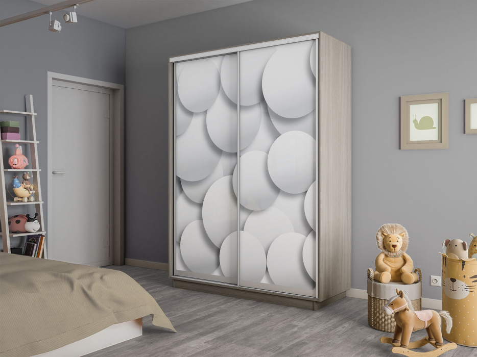 Шкафы-купе 2-х дверные, Шкаф-купе Экспресс 2-х дверный Фотопечать Шары Стекла 140х60х240