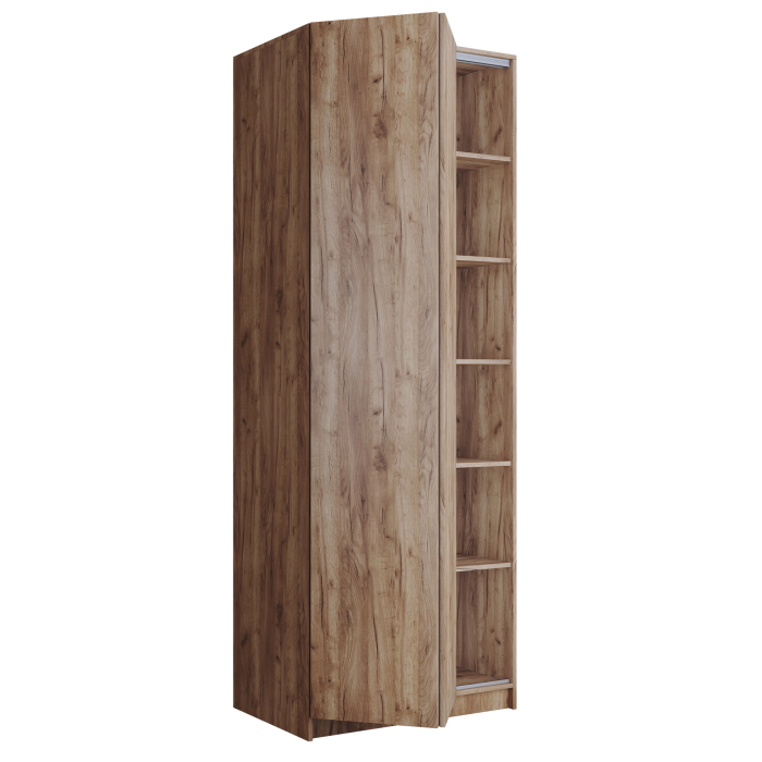 Шкафы распашные, Шкаф складной Е1 Локер ("Гармошка" с системой Push to Move/Левый)81х52.5х220 см, с полками