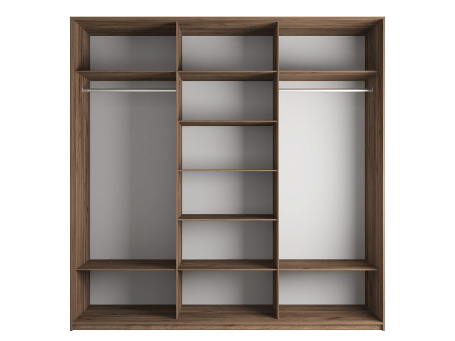 Шкафы-купе 3-х дверные, Шкаф Эста трио Стекло черное 2400 х 2700 х 660