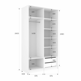 Шкаф-купе Эста ДСП+Зеркало 180х66х240
