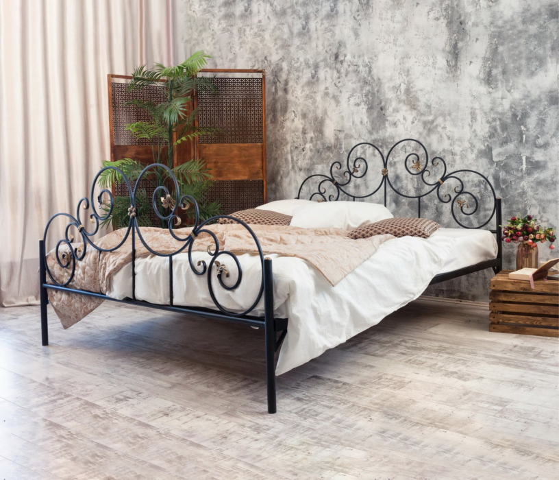 Кованые кровати, Кованая кровать Афина 1.6 с двумя спинками