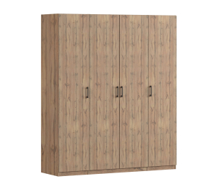 Шкаф четырехдверный Макс 2000 мм, вариант №1 (ЛДСП, корпус дуб вотан)