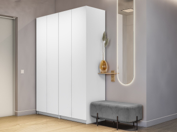 Распашной шкаф Локер 800+800 (Гармошка с системой Push to Move/Левый)