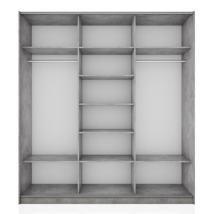 Шкафы-купе 3-х дверные, Шкаф-купе Прайм 3-х дверный Зеркала/Стекло черное/Доводчики 210х57х230