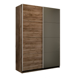 Шкаф-купе Прайм 2-х дверный ДСП/Стекло хаки/Доводчики 160х57х230