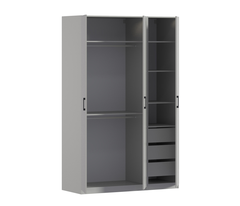 Для одежды, Шкаф трехдверный Макс 1500 мм, вариант №2 (ЛДСП)