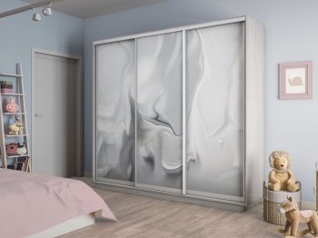 Шкаф-купе Экспресс 3-х дверный Фотопечать Шелк Стекла 210х45х240