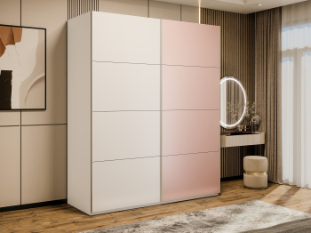 Шкаф-купе Эста 2-х дверный ДСП/Стекла пудра/Доводчик 200х66х240