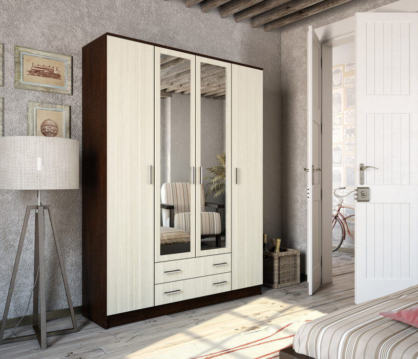 Шкафы распашные, Шкаф Квадро распашной 1,6 м ЛДСП