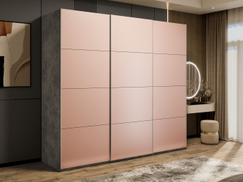 Шкаф-купе Эста 3-х дверный Стекла пудра/Доводчик 270х66х240