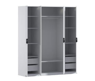 Шкаф четырехдверный Макс 2000 мм, вариант №2 (ЛДСП/МДФ)