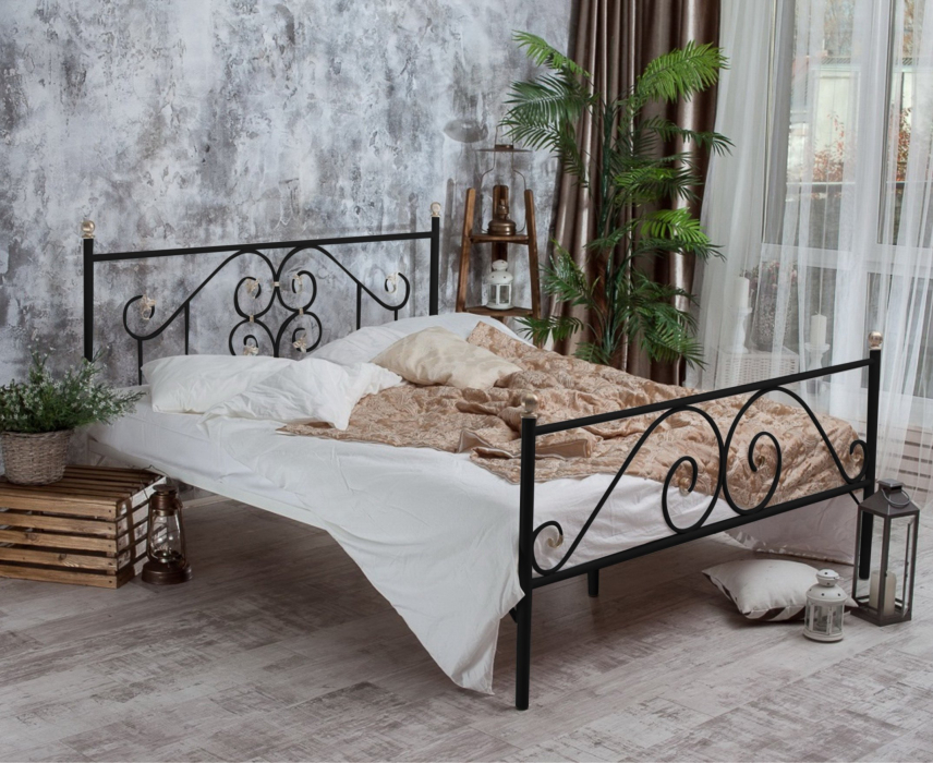 Кованые кровати, Кованая кровать Камелия 1.4 с двумя спинками