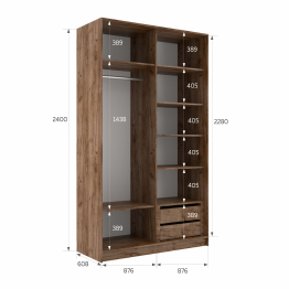 Шкаф-купе Эста 2-х дверный ДСП/Стекла фисташка/Доводчик 180х66х240