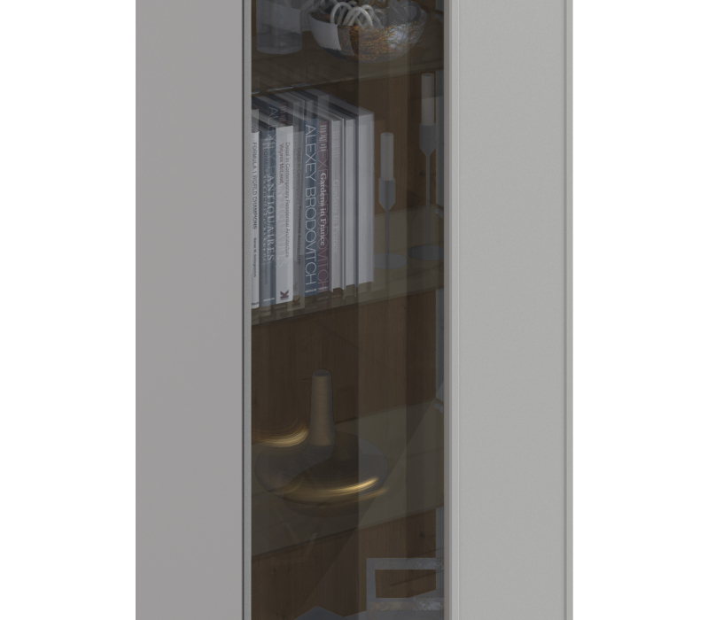 Шкафы распашные, Шкаф-витрина Милан СБ-3256 Серый/МДФ Светло серый