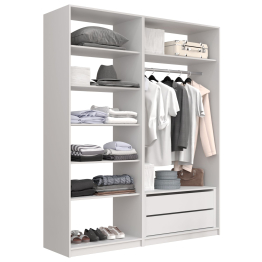 Прямая гардеробная система с полками и модулем MOD_COMPL