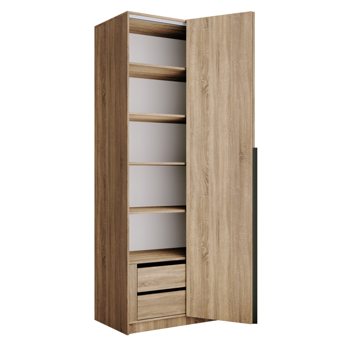 Шкафы распашные, Шкаф складной Е1 Локер ("Гармошка") 101х52,5х220 см, с полками и модулем