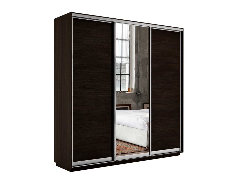 Шкафы-купе 3-х дверные, Шкаф-купе Экспресс Медиум (1 зеркало) трио 2200 x 2100 x 450