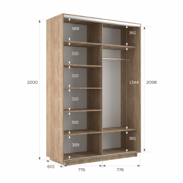 Шкаф-купе Экспресс 2-х дверный Фотопечать Квадрат Стекла 160х60х220