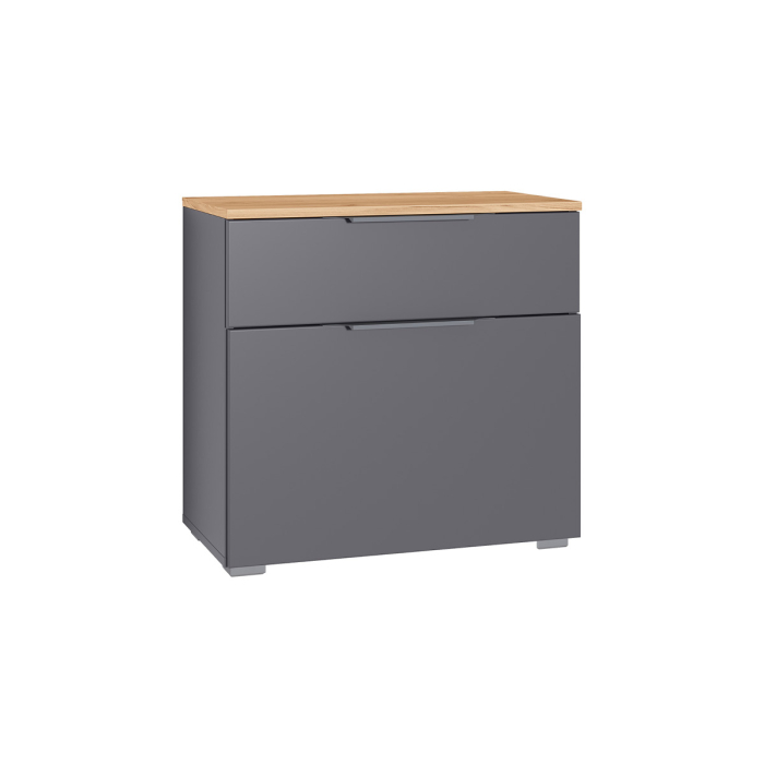 Тумбы, Тумба для обуви Октава 16.127, серый графит, дуб золотой крафт
