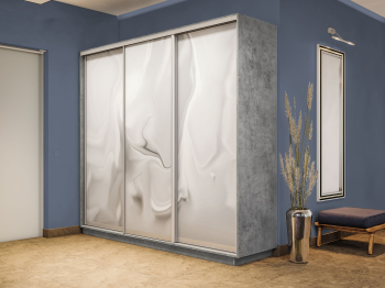 Шкаф-купе Экспресс 3-х дверный Фотопечать Шелк Стекла 210х45х220