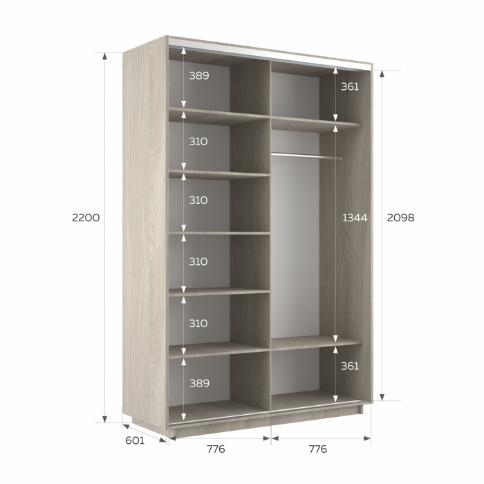 Шкафы-купе 2-х дверные, Шкаф-купе Экспресс 2-х дверный Фотопечать Квадрат Стекла 160х60х220