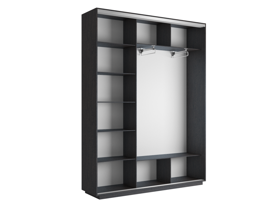 Шкафы-купе 3-х дверные, Шкаф-купе Экспресс Медиум (1 зеркало) трио 2400 x 1800 x 450