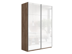 Шкафы-купе 2-х дверные, Шкаф-купе Прайм дуо Белый Глянец 2300 x 1200 x 570