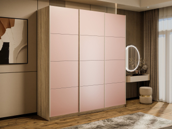 Шкаф-купе Прайм 3-х дверный Стекла пудра/Доводчики 210х57х230