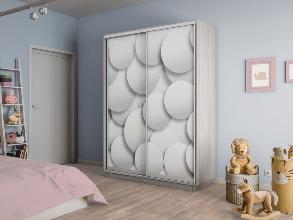 Шкафы-купе 2-х дверные, Шкаф-купе Экспресс 2-х дверный Фотопечать Шары Стекла 160х60х240