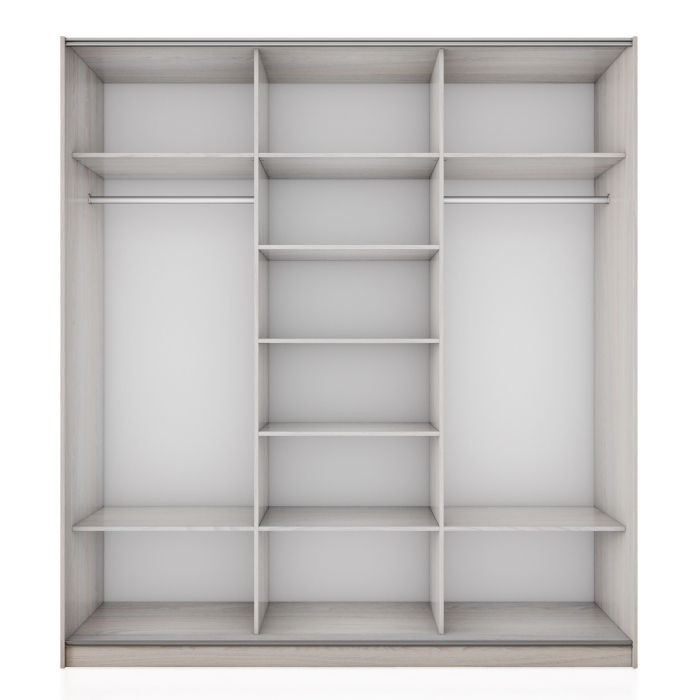 Шкафы-купе 3-х дверные, Шкаф-купе Прайм 3-х дверный Зеркала/Стекло черное/Доводчики 210х57х230