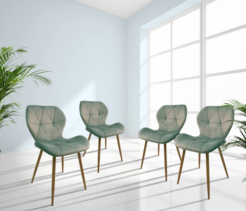 Стулья, Стул Marcel металл под дерево/ткань (BOX-4)