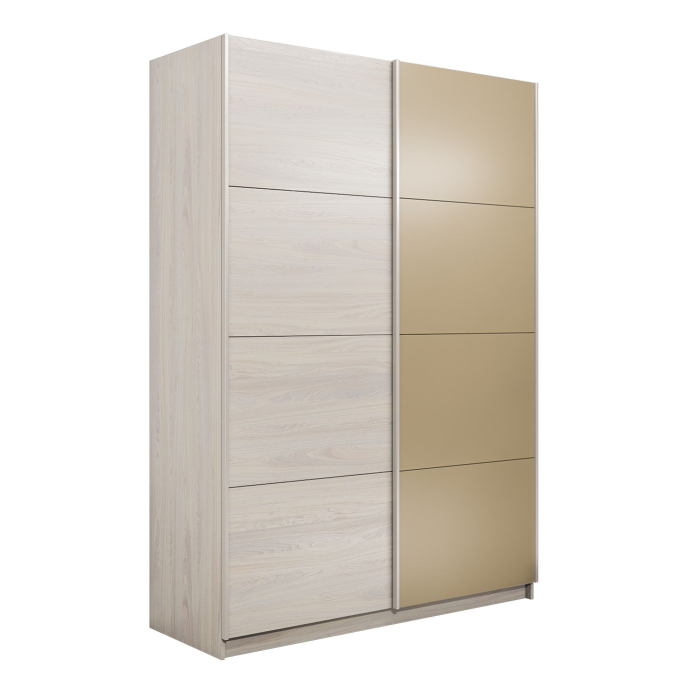 Шкафы-купе 2-х дверные, Шкаф-купе Прайм 2-х дверный ДСП/Стекло фисташка/Доводчики 120х57х230
