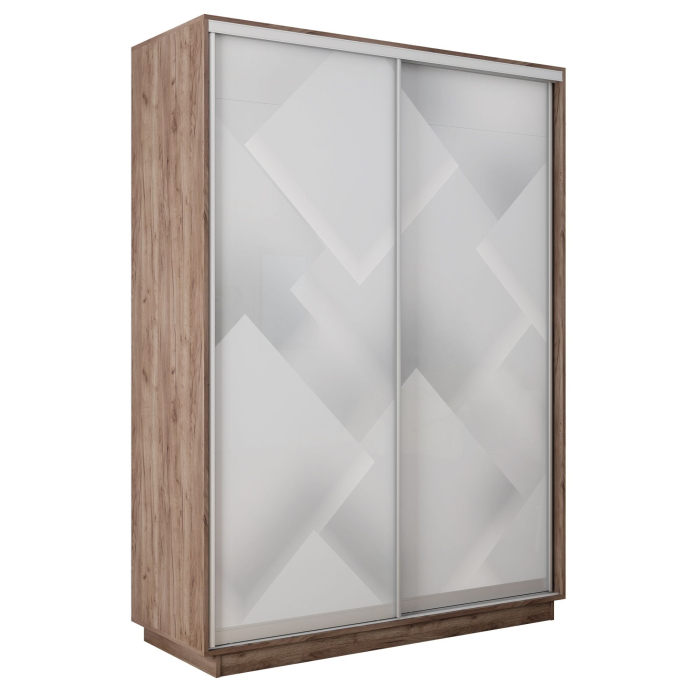 Шкафы-купе 2-х дверные, Шкаф-купе Экспресс 2-х дверный Фотопечать Квадрат Стекла 120х60х220