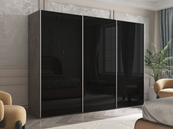 Шкаф Эста трио Стекло черное 2400 х 2400 х 660