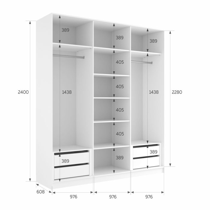 Шкафы-купе 3-х дверные, Шкаф-купе Эста 3-х дверный ДСП/Стекла фисташка/Доводчик 300х66х240