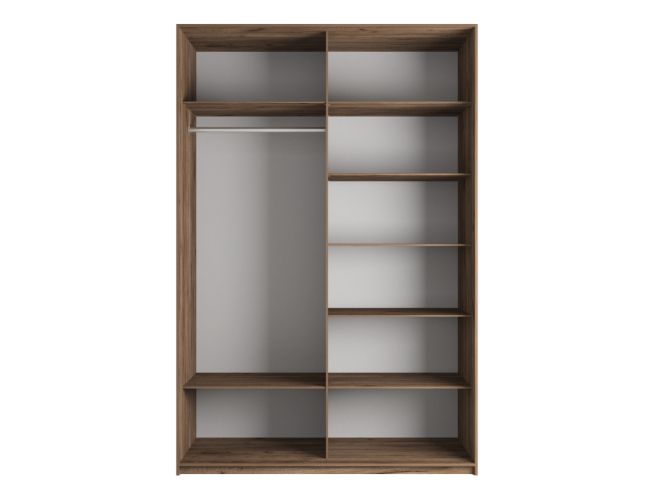 Шкафы-купе 2-х дверные, Шкаф Эста дуо Стекло белое/Стекло черное 2400 х 1600 х 660