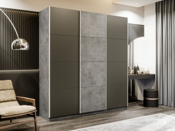 Шкаф-купе Прайм 3-х дверный Стекла хаки/ДСП/Доводчики 180х57х230