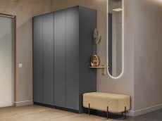 Шкафы распашные, Шкаф складной Е1 Локер ("Гармошка" с системой Push to Move/Правый)162х52.5х220 см, с двумя модулями