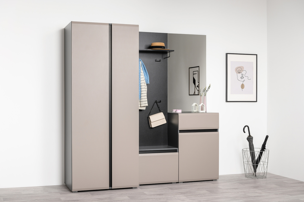 Тумбы, Комод Сидней 16.231.02, антрацит, веллюто капучино