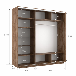 Шкаф-купе Экспресс 3-х дверный Фотопечать Квадрат Стекла 210х60х240