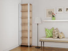 Открытые, Стеллаж модульный Универсальный 35х44х220 Белое стекло