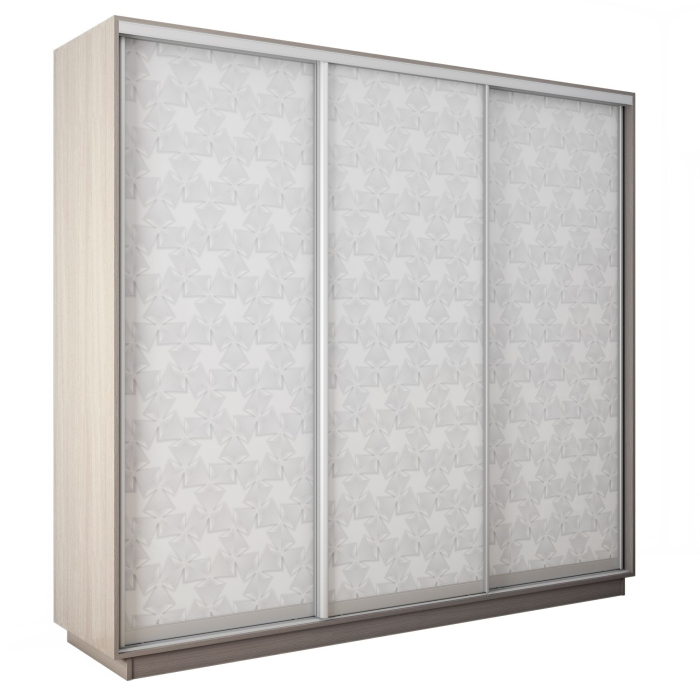 Шкафы-купе 3-х дверные, Шкаф-купе Экспресс 3-х дверный Фотопечать Калейдоскоп Стекла 240х60х240