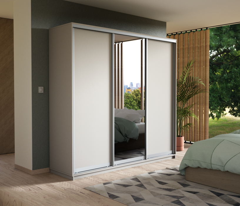 Шкафы-купе, Шкаф-купе Экспресс Медиум (1 зеркало) трио 2200 x 1800 x 600