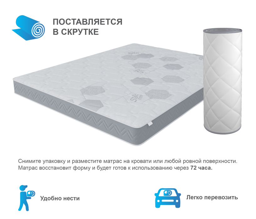 800 x 2000, Матрас Корсика-Зодиак в скрутке 800х2000