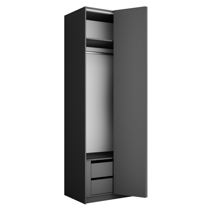 Шкафы распашные, Шкаф складной Е1 Локер ("Гармошка" с системой Push to Move/Правый)81х52.5х220 см, с модулем