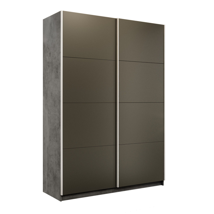Шкафы-купе 2-х дверные, Шкаф-купе Прайм 2-х дверный Стекла хаки/Доводчики 140х57х230