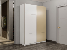 Шкафы-купе 2-х дверные, Шкаф-купе Прайм 2-х дверный ДСП/Стекло фисташка/Доводчики 120х57х230