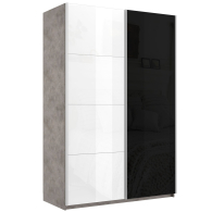 Шкафы-купе 2-х дверные, Шкаф Эста дуо Стекло белое/Стекло черное 2400 х 2000 х 660
