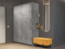 Шкафы распашные, Распашной шкаф Локер 800+800 (Гармошка с системой Push to Move/Правый) с ящиками и полками справа